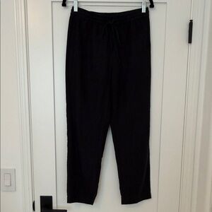 J Crew Linen Lyocell Black Drawstring Pants